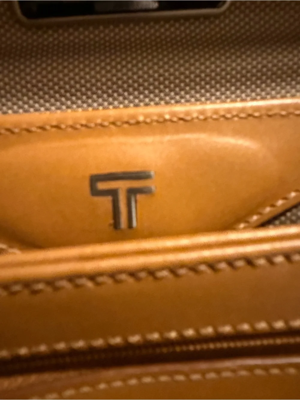 Tumi Tan Leather Briefcase Bag